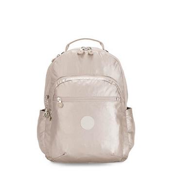 Kipling Seoul Large Metallic 15" Backpack Laptopväska Beige | SE 1558MQ